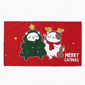 Набор кухонный полотенец «Доляна» Merry catmas, 35x60 см - 2 штуки, 100% хлопок, 160 г/м²