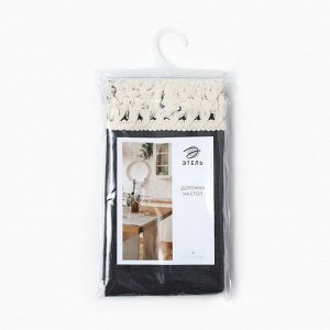 Дорожка на стол «Этель» Linen style, 40x146 см, серая, МИКС,100% лён