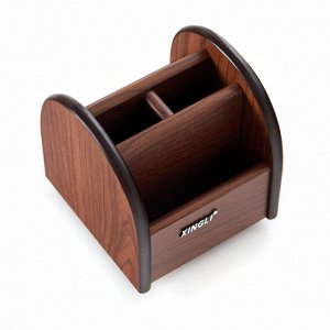 Органайзер 4 секции, серия Орех с кантом темным, вращение 12x12.5 см