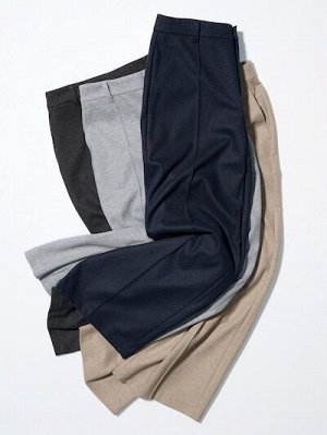 UNIQLO - широкие теплые брюки из джерси - 69 NAVY