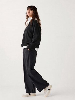 UNIQLO - широкие теплые брюки из джерси - 32 BEIGE