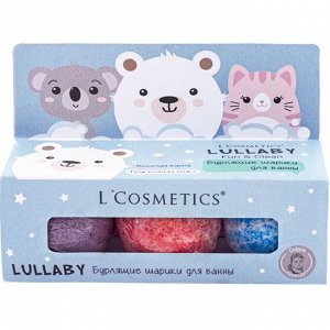 Набор бурлящих шариков “LULLABY” голубой L`Cosmetics 55г*3шт