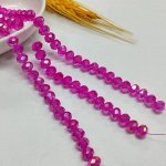 Бусины-рондели, 8 мм, темно-розовый, около 70 шт./низка