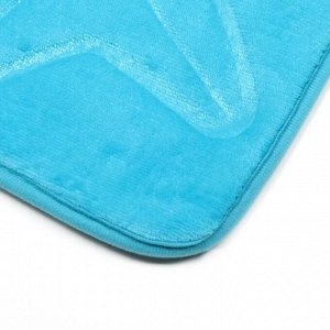 Набор ковриков для ванны и туалета «Ракушки», объёмные, 2 шт: 40?50, 50?80 см, цвет голубой