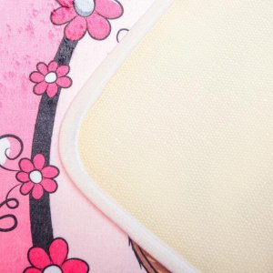 Набор ковриков для ванны и туалета  «Совушки на ветке», 3 шт: 38*45, 40*43, 43*73 см, цвет розовый