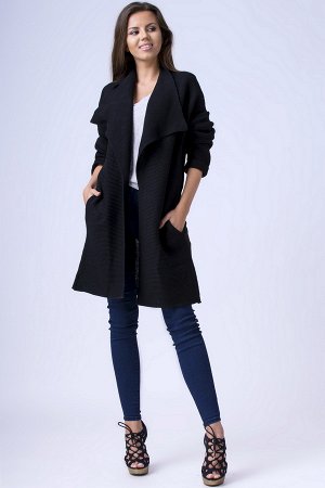 1f Кардиган MARTAR DALIA чёрный  Простой красивый кардиган а-ля пальто модной ребристой вязки с практичными боковыми карманами.

Удивительно доступная цена по отношению к качеству, позвольте себе удив