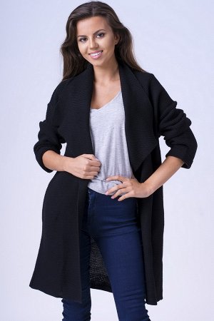 1f Кардиган MARTAR DALIA чёрный  Простой красивый кардиган а-ля пальто модной ребристой вязки с практичными боковыми карманами.

Удивительно доступная цена по отношению к качеству, позвольте себе удив