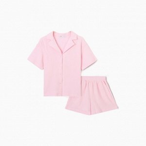 Пижама женская (рубашка, шорты) KAFTAN Basic, розовая