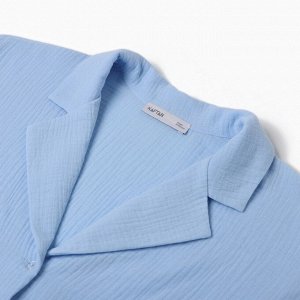 Пижама женская (рубашка, шорты) KAFTAN Basic размер, голубая