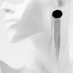 Серьги с эмалью «Валькирия» струящийся дождь, цвет серебро