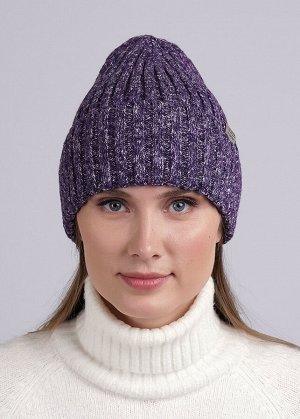 Шапка. Цвет: меланж т.фиолетовый