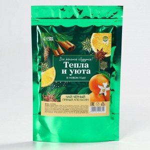 Чай новогодний чёрный «Тепла и уюта», пряный апельсин, 50 г
