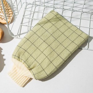 Мочалка-варежка для тела из вискозы с подкладом