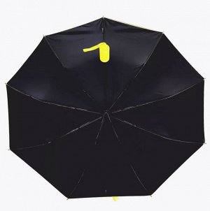 Зонт женский автомат однотонный (низ черный) цвет Желтый (DINIYA)