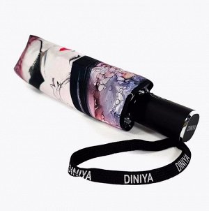DINIYA Зонт женский автомат MINI Разводы цвет Перламутрово-розовый