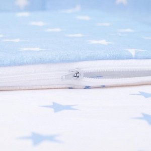 Борт в кроватку "Подушечки", из 4-х частей, чехлы съемные, цвет голубой, бязь хл100%