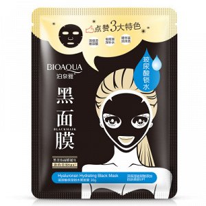 Увлажняющая Черная гиалуроновая тканевая маска для лица BIOAQUA Hyaluronan Hydrating Black Mask - 30g