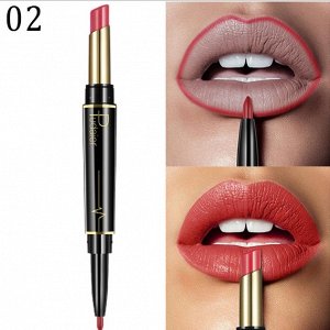 Матовая помада + карандаш подводка 2-в-1 Pudaier Duo Matte Lipstic (02)