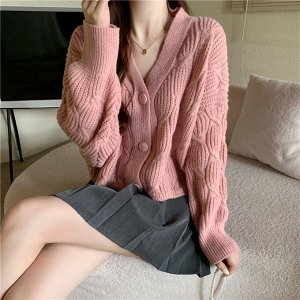 Кардиган женский, укороченный, на пуговицах