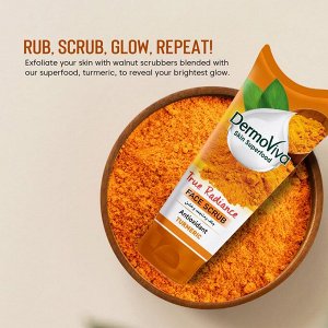 DABUR  Dermoviva Skin Superfood Turmeric True Radiance Face Scrub Скраб для кожи лица для удаления черных т