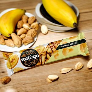 Батончик из отборного арахиса и банановых чипсов «Банан и арахис» «Nut&Go», 42 г