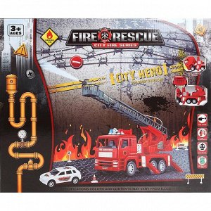 Игровой набор «Пожарные», инерционная машина, стреляет водой + 25 аксессуаров