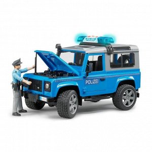 Внедорожник Land Rover Defender Station Wagon Полицейская с фигуркой