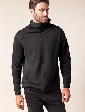 Худи из эластичного футера двунитки черный