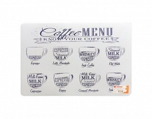 Салфетка сервировочная "Coffee menu" 28,5х43,5см, цв.белый  PEVA-23403-WHITE ВЭД