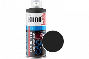 Краска аэрозоль Жидкая резина черный KUDO Color Flex 520мл