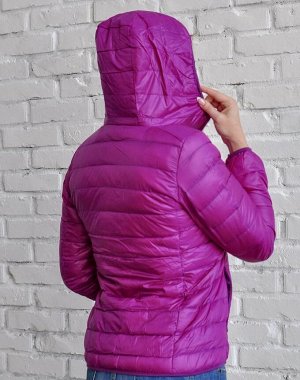 Ультралегкая женская куртка с капюшоном, цвет фиолетовый