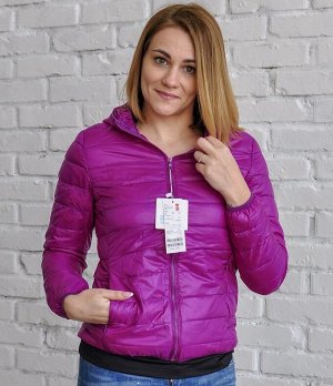 Ультралегкая женская куртка с капюшоном, цвет фиолетовый