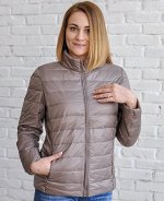Ультралегкая демисезонная женская куртка, цвет бежевый