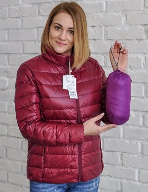 Ультралегкая демисезонная женская куртка, цвет бургунди - БЛАГОРОДНЫЙ ЦВЕТ, смотрится дорого