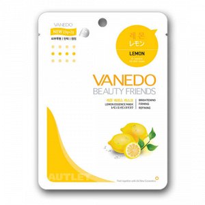 All New Cosmetic Vanedo Beauty Friends Обновляющая кожу маска для лица с эссенцией лимона 25 гр