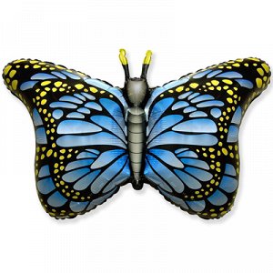 901778A Шар-фигура, фольга, "Бабочка Монарх синяя" (FМ), 38"/97 см