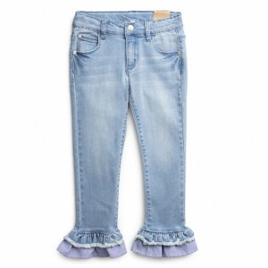 192191 Брюки текстильные джинсовые для девочек 104