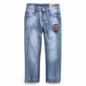 193109 Брюки текстильные джинсовые для мальчиков 146