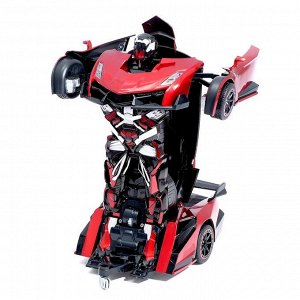 Робот-трансформер радиоуправляемый Lamborghini Veneno, работает от аккумулятора, цвет красный
