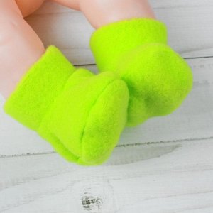 Носки для куклы, длина стопы 7 см, цвет зелёный