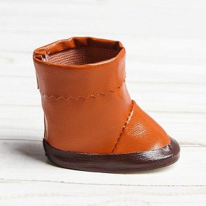 Сапоги с отворотами для куклы, длина подошвы — 7.5 см, коричневыййте