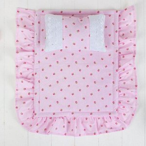 Постельное бельё для кукол «Розочки», простынь, одеяло, подушка