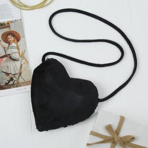 Мягкая сумочка "Сердце" с пайетками, цвет чёрный