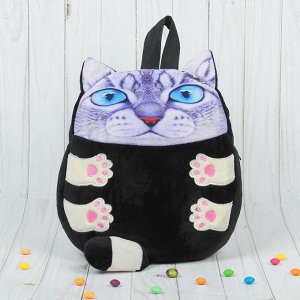 Мягкая игрушка-рюкзак "Котик" голубые глазки