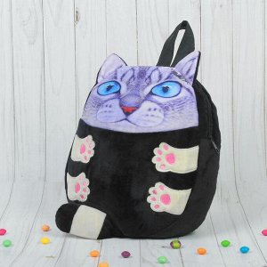 Мягкая игрушка-рюкзак "Котик" голубые глазки