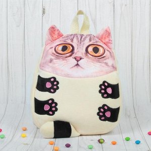 Мягкая игрушка-рюкзак "Большеглазый котик"