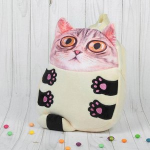 Мягкая игрушка-рюкзак "Большеглазый котик"