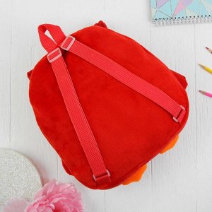 Мягкий рюкзак "Сова" с пайетками, цвет красный