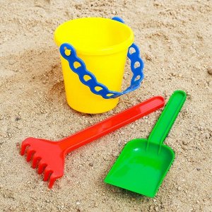Набор для игры в песке №29: ведёрко, лопатка, грабельки