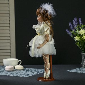 Кукла коллекционная керамика "Балерина в платье цвета сливок" 35 см